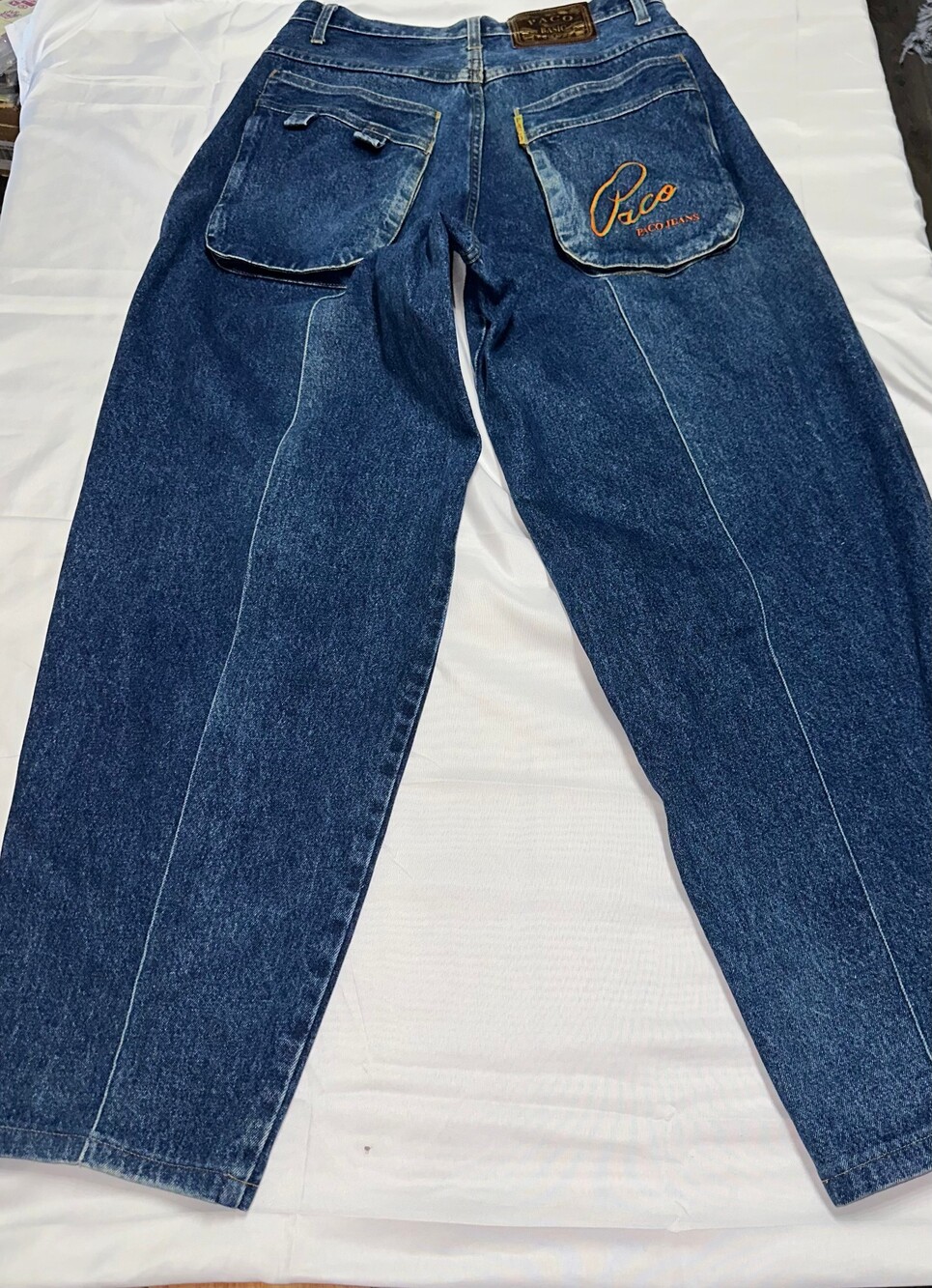 Vintage Paco Jeans Men’s 32 Baggy Wide Leg Y2K Hip Hop Embroidered Denim - Picture 12 of 15